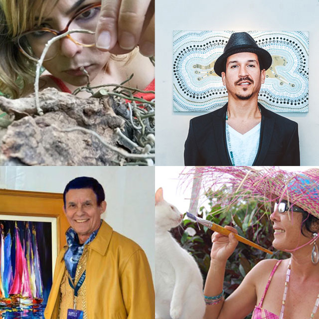 From left to right: Artists Tamara Hervera, Luis Valle, Duaív and Madelin Perez Noa.